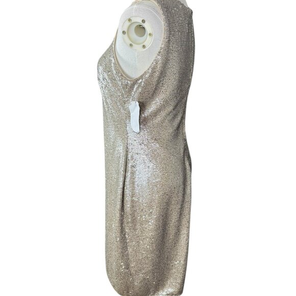 Vince Camuto Gold Sequin Sleeveless Sheath Dress NWT Size 4 | Holdays Party Dres - Picture 4 of 10